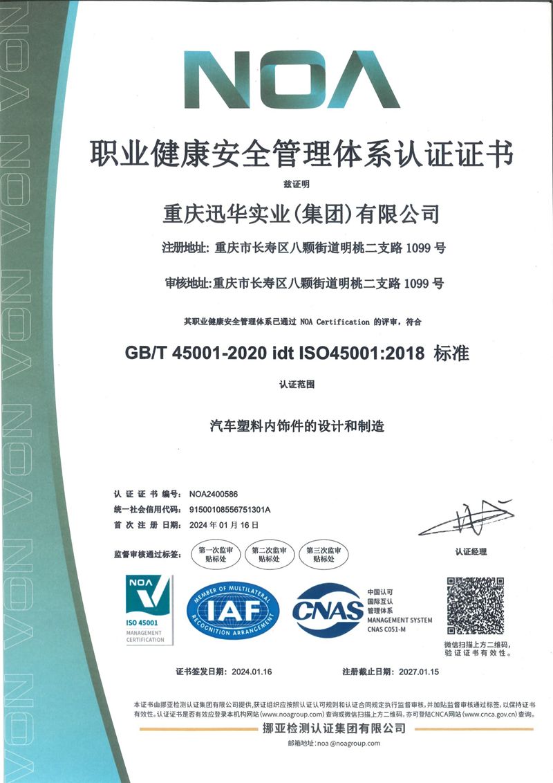 Occupational Health and Safety Management System Certification